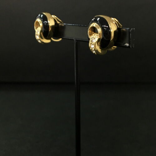 Christian Dior Rhinestone Gold Tone Earrings/3BC0066 - Imagen 4 de 8