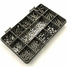 260 MIXED A2 STAINLESS M4 FLANGE SOCKET BUTTON HEAD SCREWS NYLOC NUT WASHERS KIT