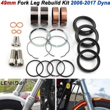 Front End Fork Leg Rebuild Seals Boots Kit 49mm for Harley Dyna Street Bob 06-17