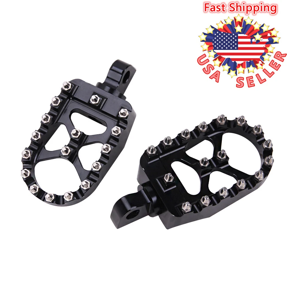 Wide MX Style Foot Pegs Rests Pedals Bobber For Harley Dyna Sportster XL883 1200 - Image 2 of 4