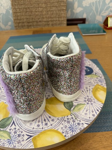 Next Ladies Hi Top Glittery Unicorn Trainers Sneakers Pumps Size Uk 6 EU 39 - Picture 4 of 11