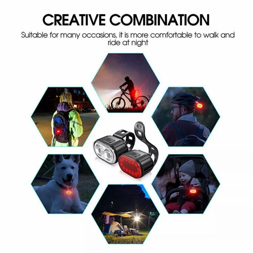 LED Fahrradlampe Set USB Aufladbar Radlicht Fahrradlicht Vorne Hinten Lampe DHL - Bild 18 von 22