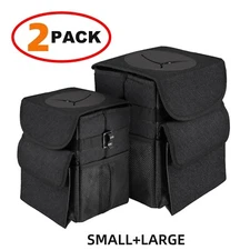 Car Trash Can with Lid and Storage Pockets - 100% Leak-Proof Organizer, Waterpro