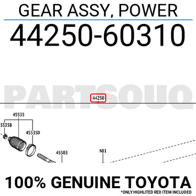 4425060310 Genuine Toyota GEAR ASSY, POWER 44250-60310 | eBay