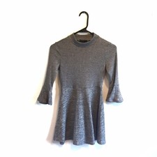 My Michelle Girls Bell Sleeve Soft Gray Dress Size 8