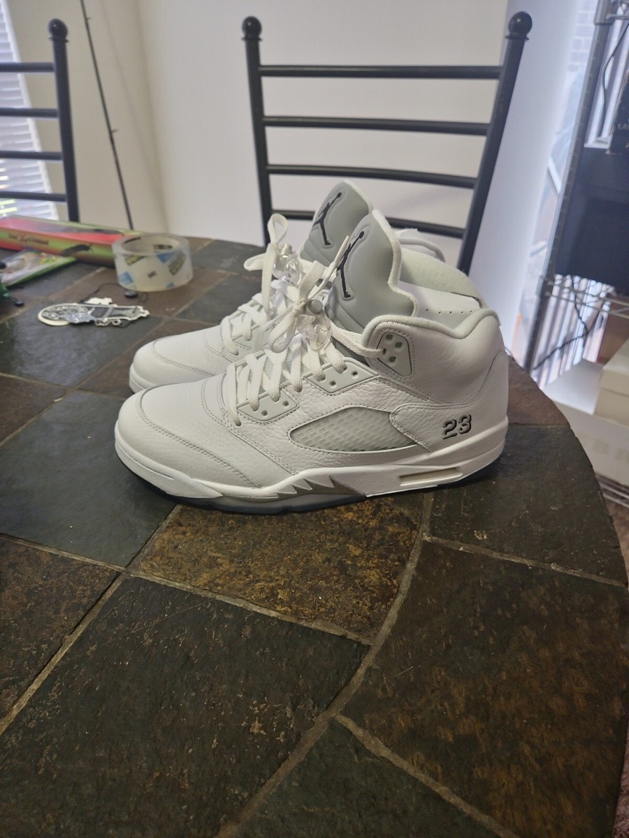 Size 10.5 - Air Jordan 5 Retro 2015 Metallic White 886549388836| eBay