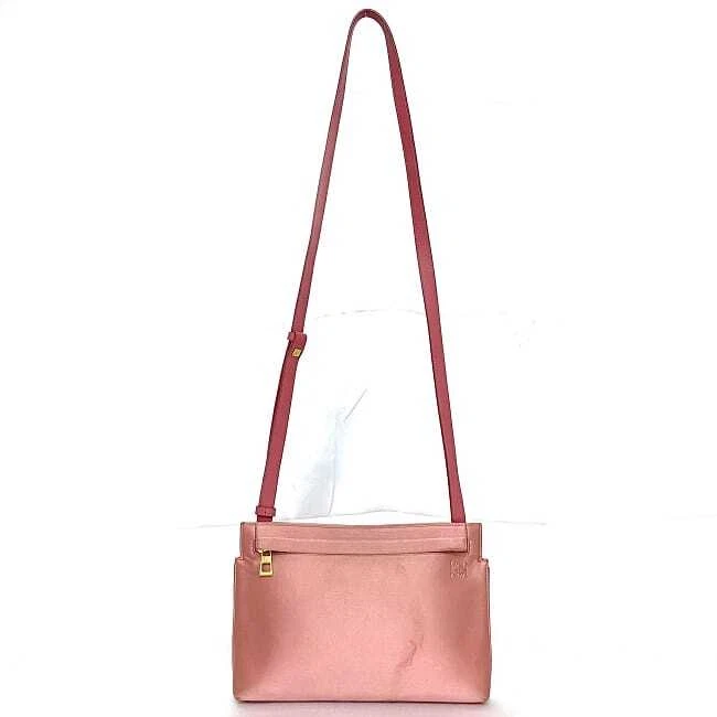 LOEWE T Bolsa Bolso de Hombro Rosa Anagrama Bandolera 2 Vías Cuero Satinado Usado LOEWE Foto 4 de 4