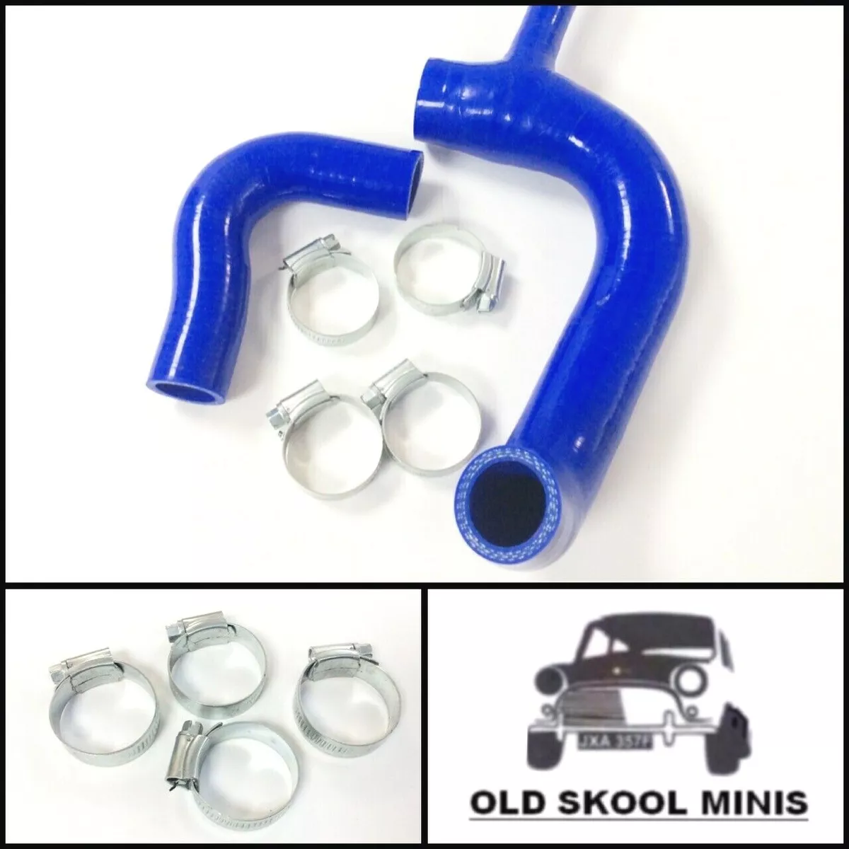 CLASSIC MINI BLUE SILICONE RADIATOR TOP BOTTOM HOSE KIT 1275 INC