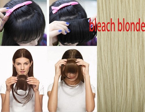 UK Lady Clip On Clip In Front Hair Bang Fringe Hair Extension Straight one piece - Picture 13 of 21