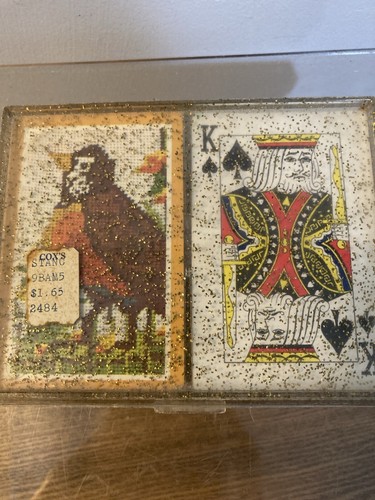 Vintage Japanese Playing Cards Bird Art Tancraft Plastic Coated In Case 2 Decks - Picture 3 of 4