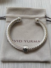 NW/D*YurmanSilver 7mm Cable Cuff /Sterling/Bracelet Garnet Size M Black