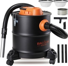 BACOENG Ash Vacuum for Pellet Stoves, Fireplace Vac 5.2 Gallon, Black