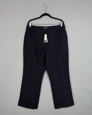 Talbots Pants Womens 14 Black Heritage Linen Blend Work Trousers Minimalist NWT