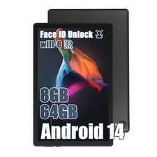 10.1 inch Android 14 Tablet 8GB RAM 64GB ROM 1TB TF Dual Camera Black White