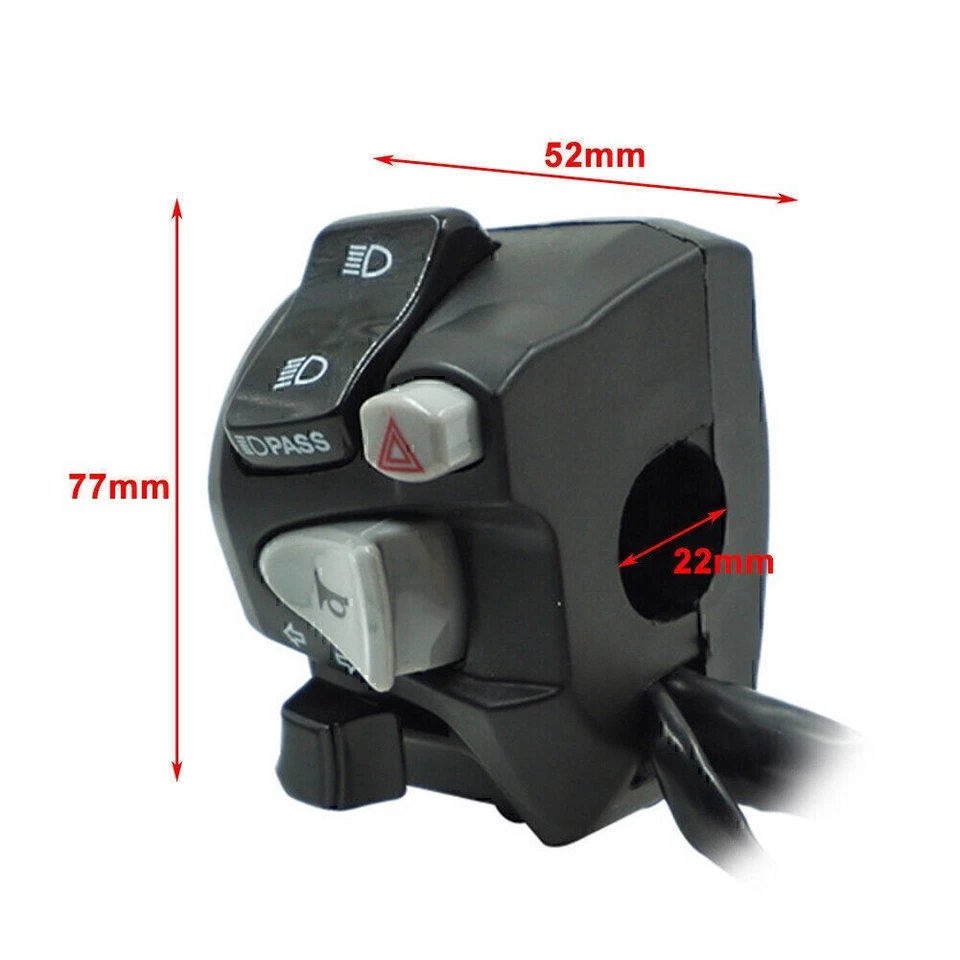 Переключатель фар ближнего/дальнего света сигнал поворота рупор двигателя 7/8 дюйма 1 шт. - Изображение 3 из 4