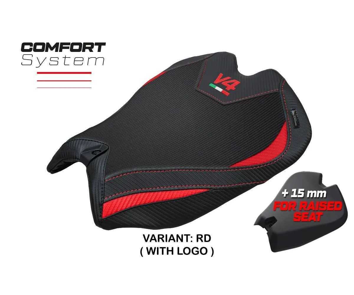 Seat cover Argenta High CS Red + logo Tpz comp DUCATI PANIGALE V4 2025 2026 1SR