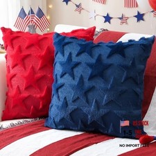 4th of July Pillow Covers 18x18 Set of 2 18" x 18" Pack of 2 Red blue