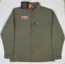 Simms Button Up Fishing Guide Shirt UPF 50+ Olive Men’s Size Medium New w Tags