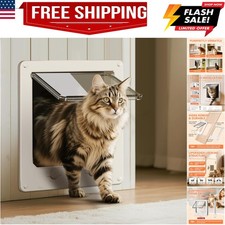 Thin Cat Door, Safety Pet Door for Cats Up to 25 lbs, Interior Cat Door with ...