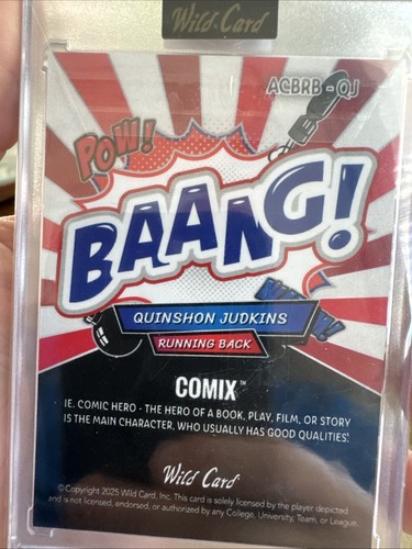 2025 Wildcard Comix Quinshon Judkins RC 7/12 Silver Holo Browns RB - Picture 2 of 2