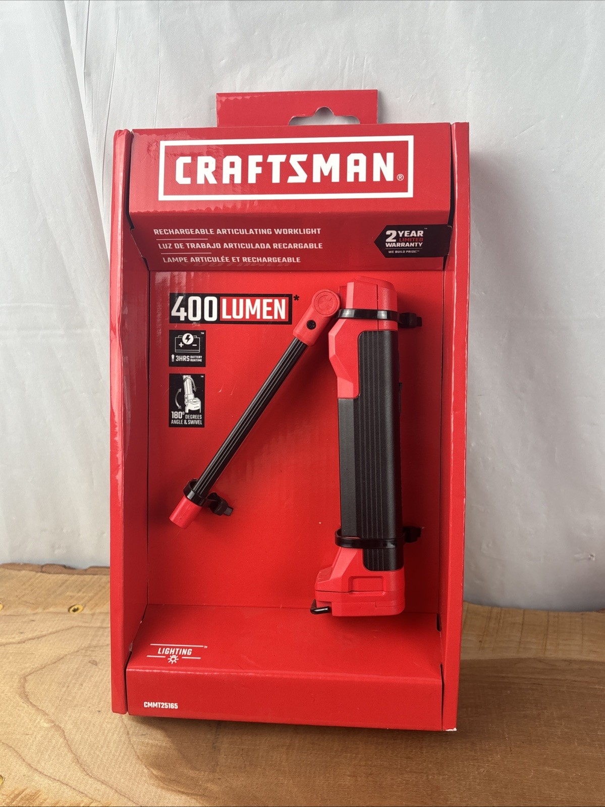 Craftsman CMMT25165 Rechargeable Articulating Work Light 400 Lumens