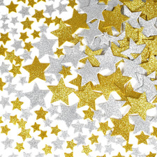 Glitter Foam Stickers  Silver and Gold Star Stickers for Crafts  Pack of 168 