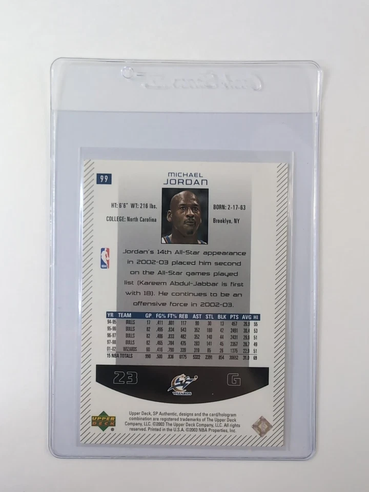 2002-03 SP Authentic Michael Jordan #99, GSC Gem Mint 10, Quick Grade - Image 2 of 2