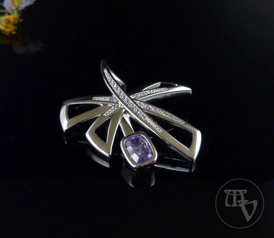 Pierre Lang Anhänger RH Silbern lila Zirkonias 4,0cm 9,4g Neuwertig! - Bild 4 von 4