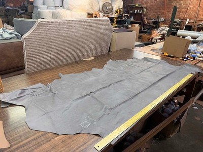 Light Grey Leather Hide Upholstery 3/4 Cowhide Hide 30 Square Feet