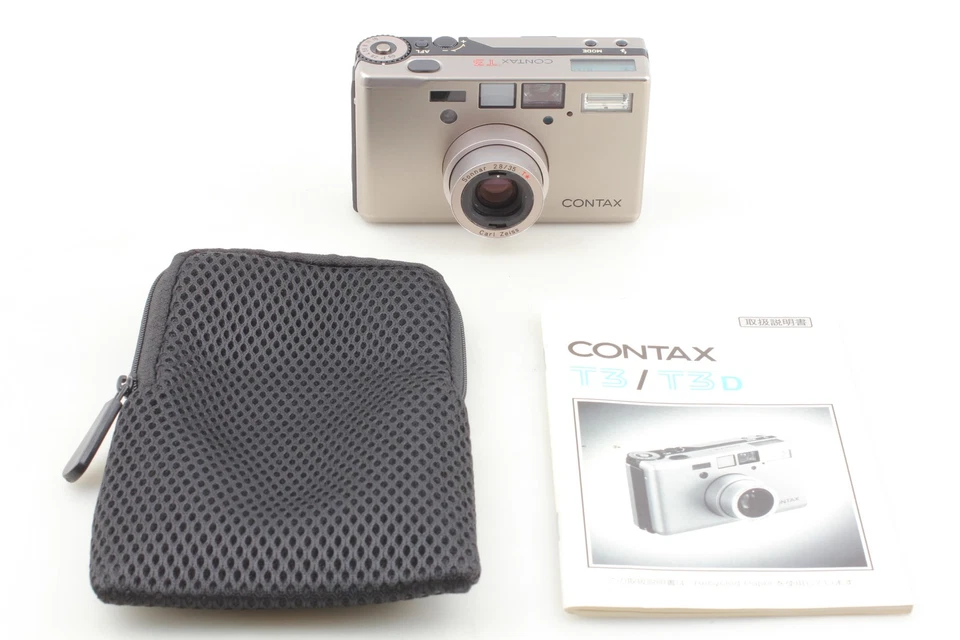 Doppelte Zähne! [ N NEUWERTIG mit Etui ] Contax T3 Titan Silver Point & Shoot aus Japan - Bild 2 von 4