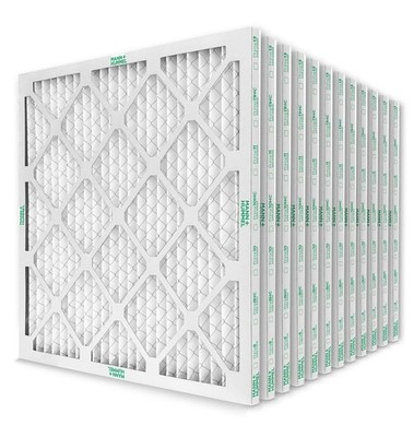 16X16X1 MERV 8 Pleated AC Furnace Air Filters.  12 Pack