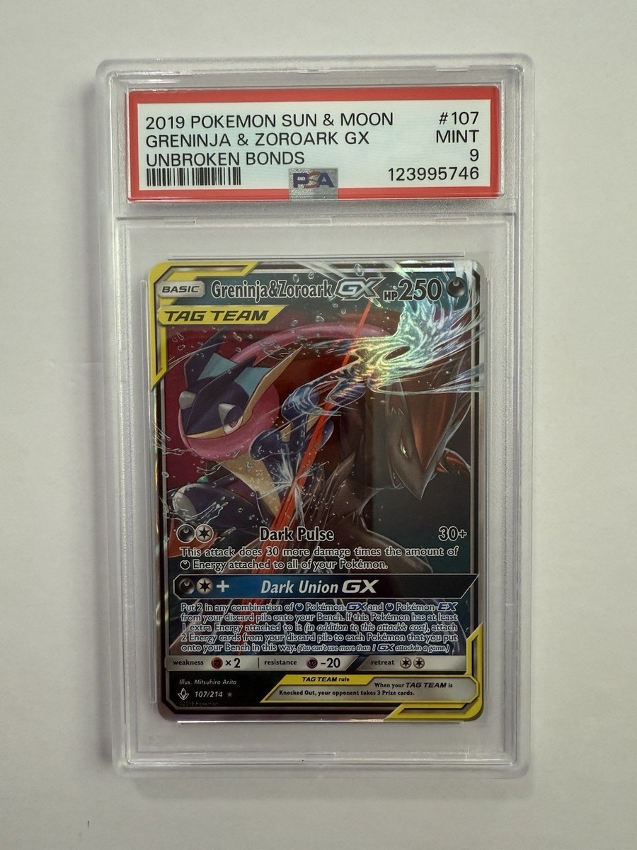 Greninja & Zoroark GX 107/214 Sm-Unbroken Bonds Holo for sale