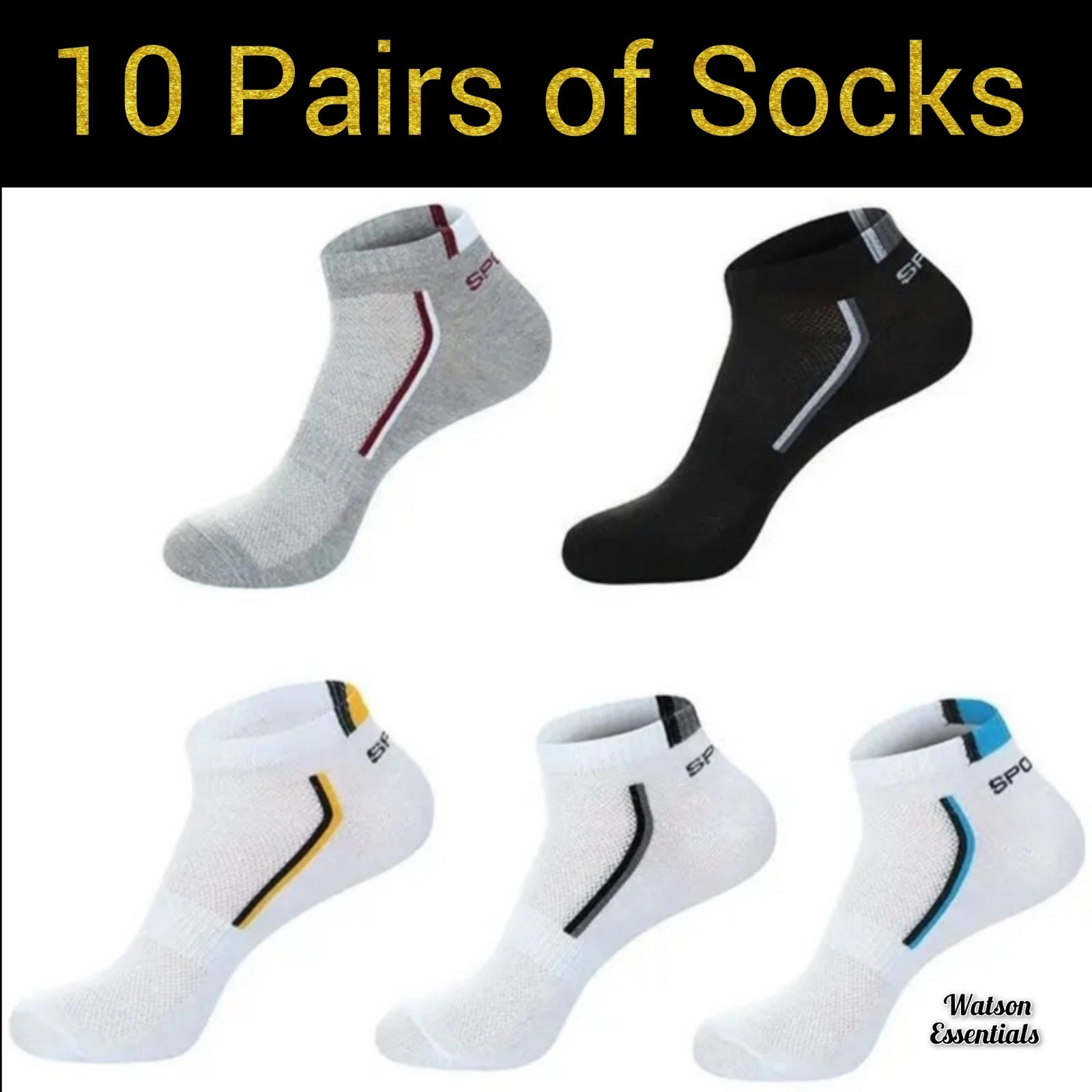 10 Pairs Men / Women Sport Stripe Cotton Bamboo Socks Ankle Low Cut Nonslip Pack
Opens in a new wind