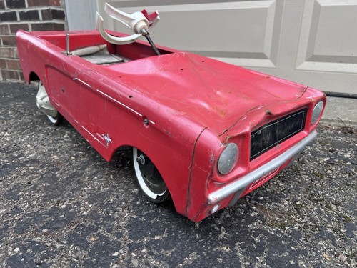 Vintage Ford Mustang Pedal Car Red Classic 1960s Hot Rod Shelby Parts