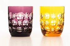 Ajka Metropolitan Museum Moon & Stars Crystal Old Fashioned Glasses Set of 2