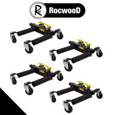 4pcs Hydraulic Wheel Dolly RocwooD Heavy Duty Vehicle Positioning Car 2720KG