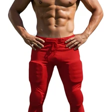 Exxact Sports Men's Integrated Football Pants with 7 Bubble Pro Pads
