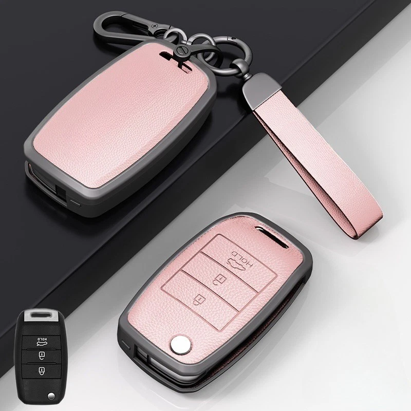 Funda para llave de coche de cuero de aleación de zinc para Kia Rio Soul K3 Sorento Niro Ceed Niro Foto 4 de 4