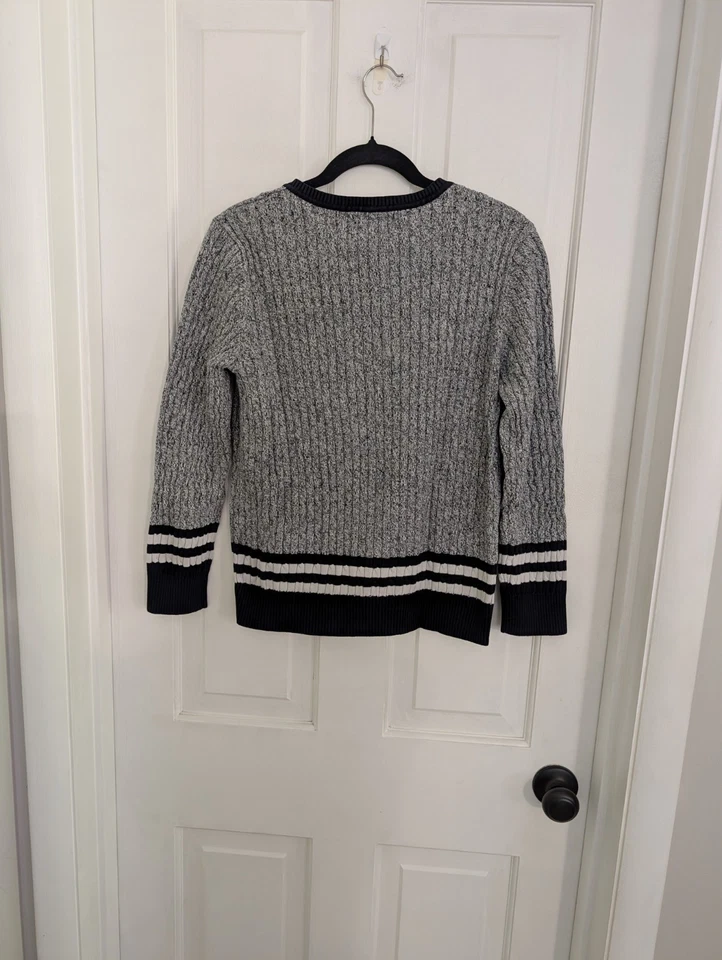 Suéter tejido con cable para mujer XTRA GRANDE Academia Preppy dinero antiguo tenis universidad Foto 4 de 4