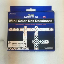 1994 Pressman Travel Games To Go Mini Dominoes Vinyl Case
