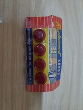 ORIGINAL NEW OLD STOCK 4 VTG Red Wood Replacement Knobs Drawer Pulls Kitchen