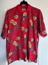 Cutter & Buck Men Size Medium Polo NEW Floral Cotton Short Sleeve Hawaiian Shirt