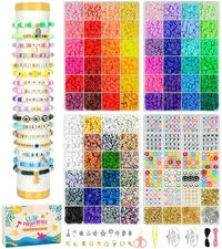 Dowsabel 15000 Pcs Clay Beads Bracelet Making Kit, 4 15000 Pcs, 72 Colors 