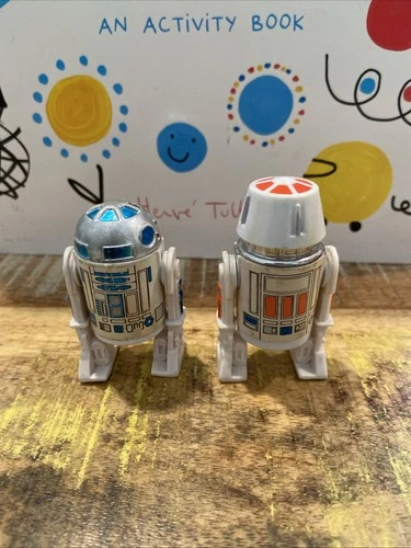 Vintage 1977 Kenner Star Wars R2-D2 and R5-D4 Figures Working Head Clicks GMFGI