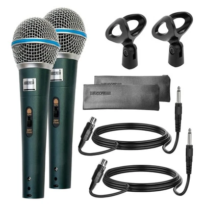 5 CORE 5Core Microphone 2Pc Dynamic Karaoke XLR Mic Cardioid Wired Singing Microfono