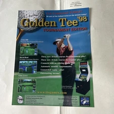 Nos Original factory Golden Tee 98 Te golf incredible technologies arcade Flyer