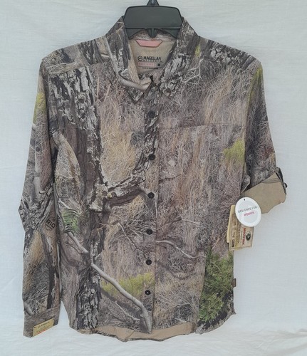 New Women's Magellan Hunt Gear Field Long Sleeve Shirt 170912 Mossy Oak Rio Camo