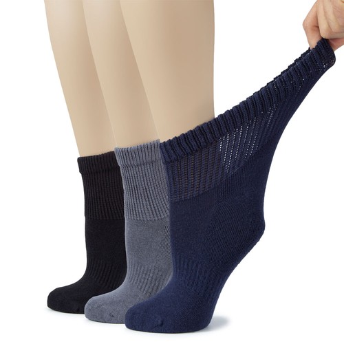 Hugh Ugoli Women's Diabetic Ankle Cotton Socks, 3 Pairs, Shoe Size: 6-9/9-12 - Picture 31 of 42