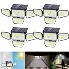 1-4x Solar Luz LED Sensor De Movimiento Jardin Patio Lampara Luces Para Exterior