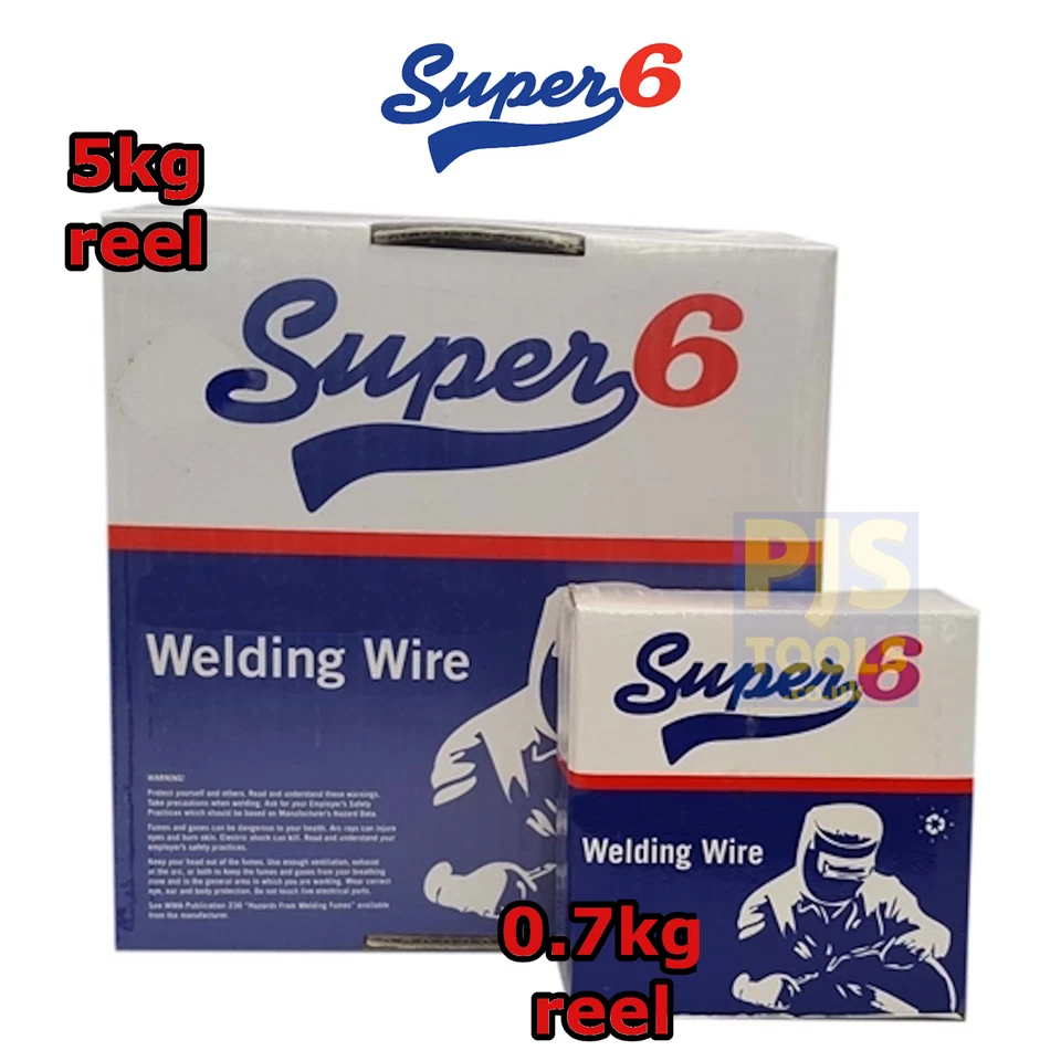 0.7kg or 5kg x Super 6 SWP A18 0.6mm mild steel copper coated mig welding wire